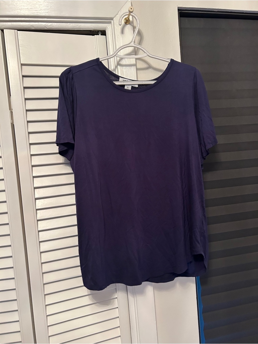 Nine West Womens Short Sleeve Crewneck Top - Navy